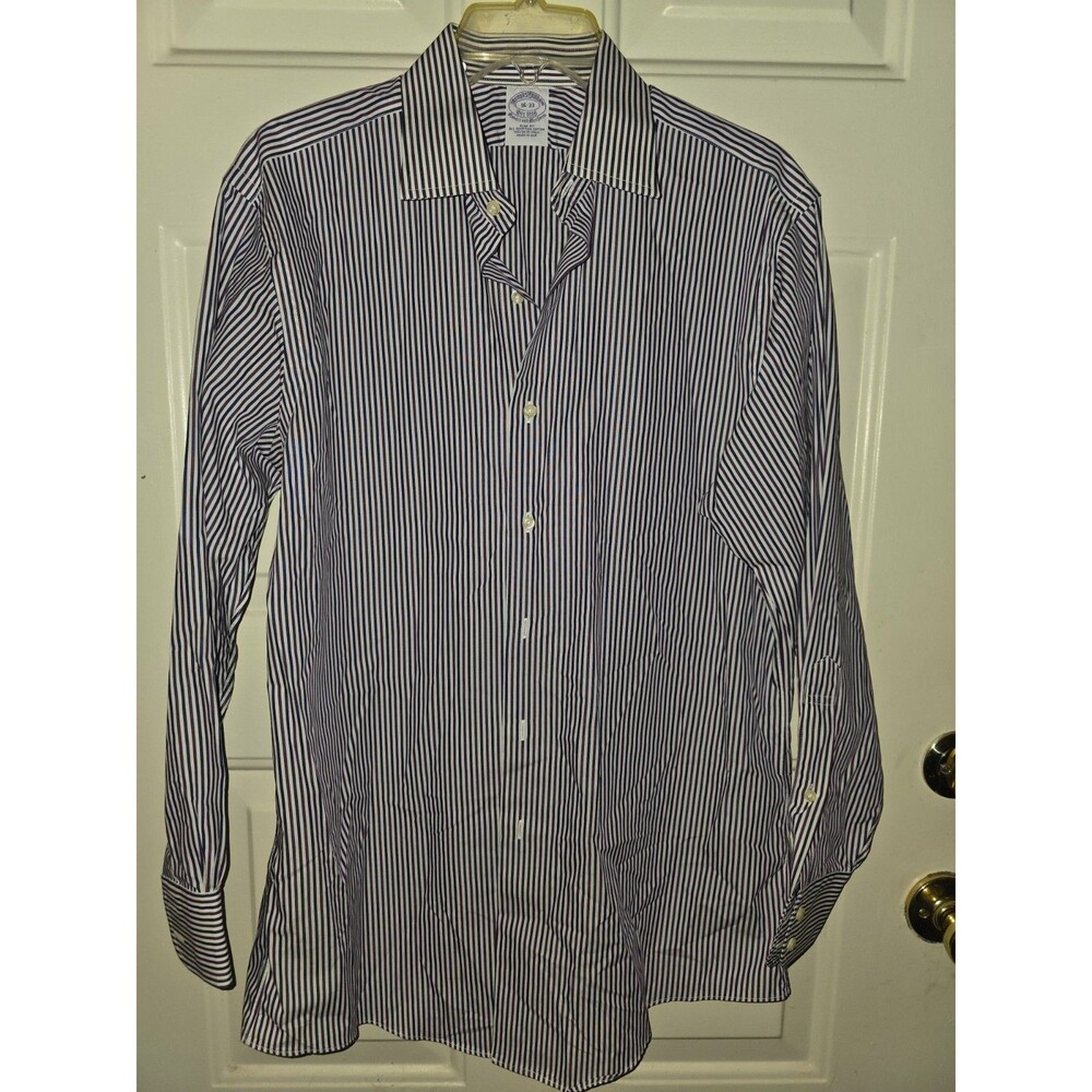 Brooks Brothers Mens Dress Shirt 16/33 Slim Fit Striped Cotton